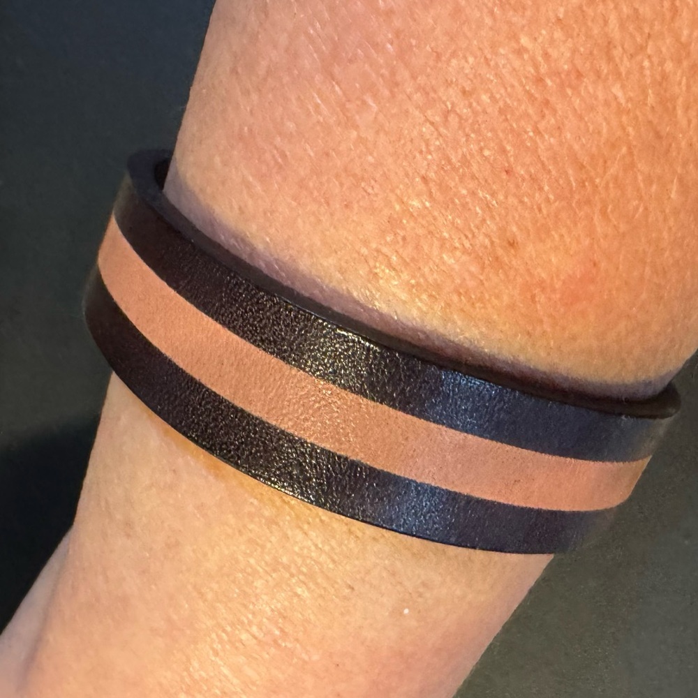Two Toned Brown Leather Bracelet